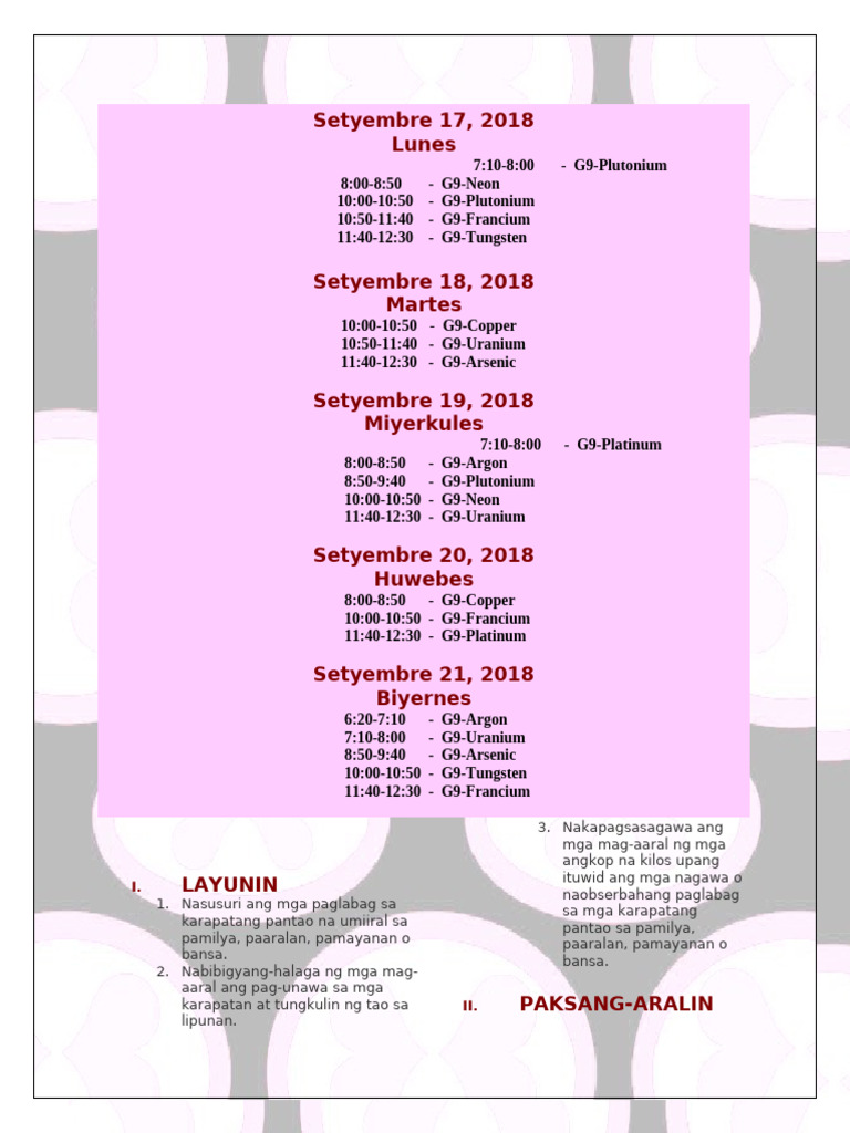 Setyembre 17-21, 2018 | PDF