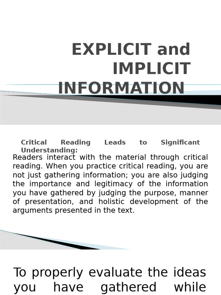 Understanding Explicit vs. Implicit Claims | PDF | Argument | Policy