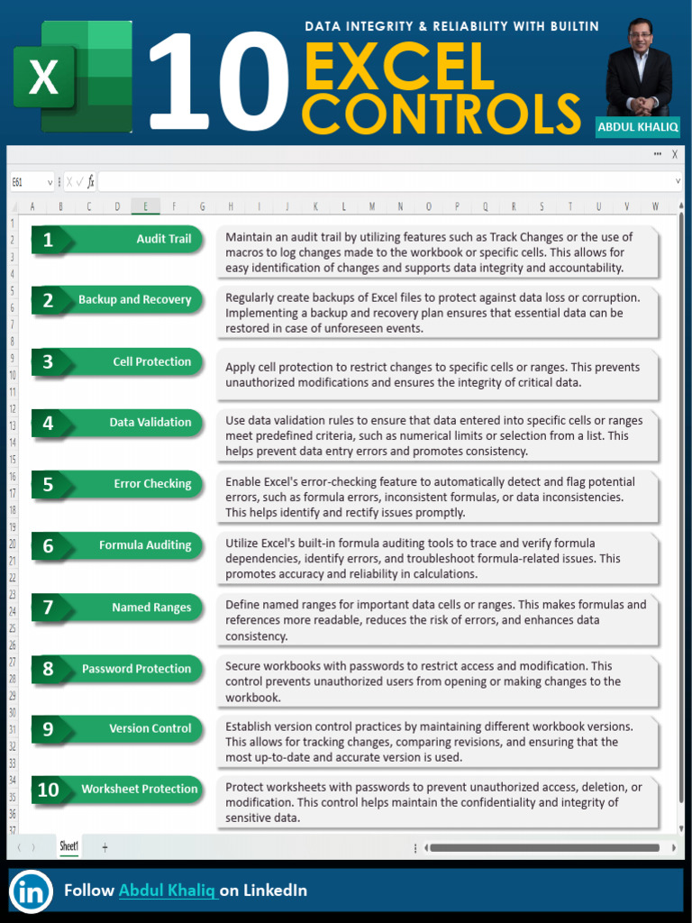 Excel Data Integrity Controls Guide | PDF | Microsoft Excel | Backup