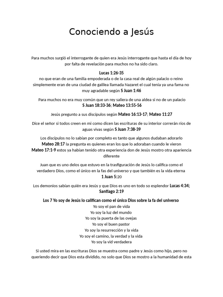 Conociendo A Jesús | PDF