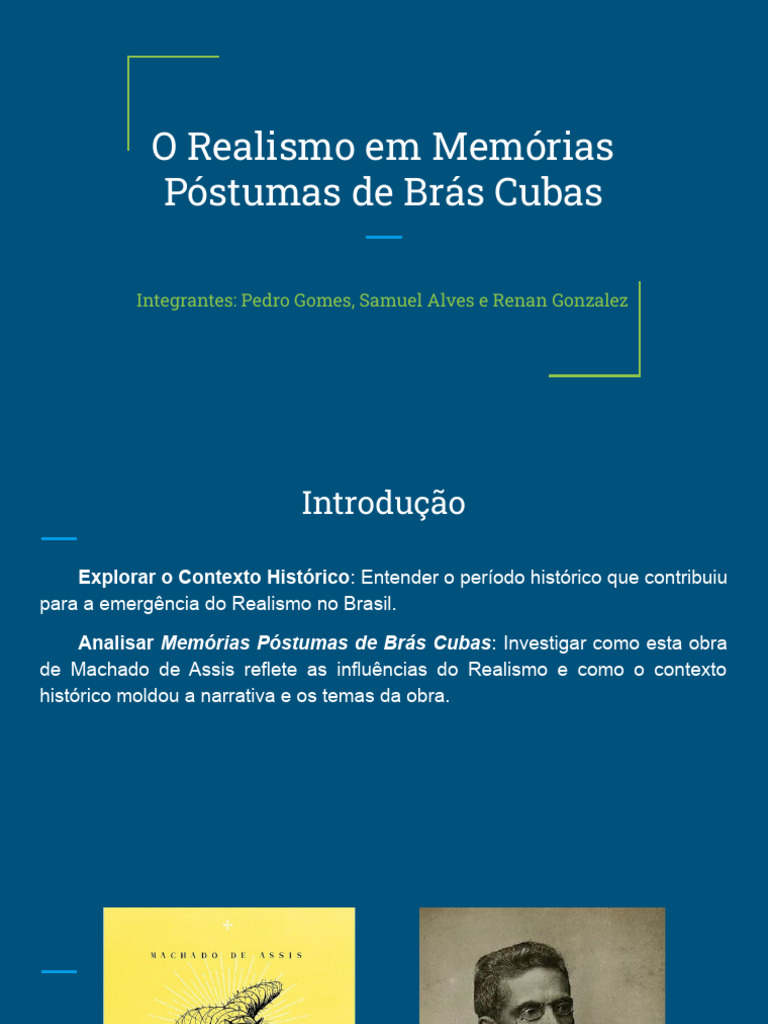 Realismo em Memórias Póstumas de Brás Cubas | PDF | Realismo (artes ...