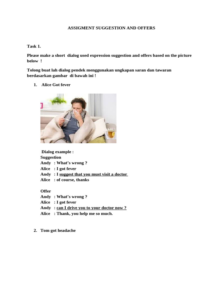 Dialogues for Suggestions and Offers | PDF