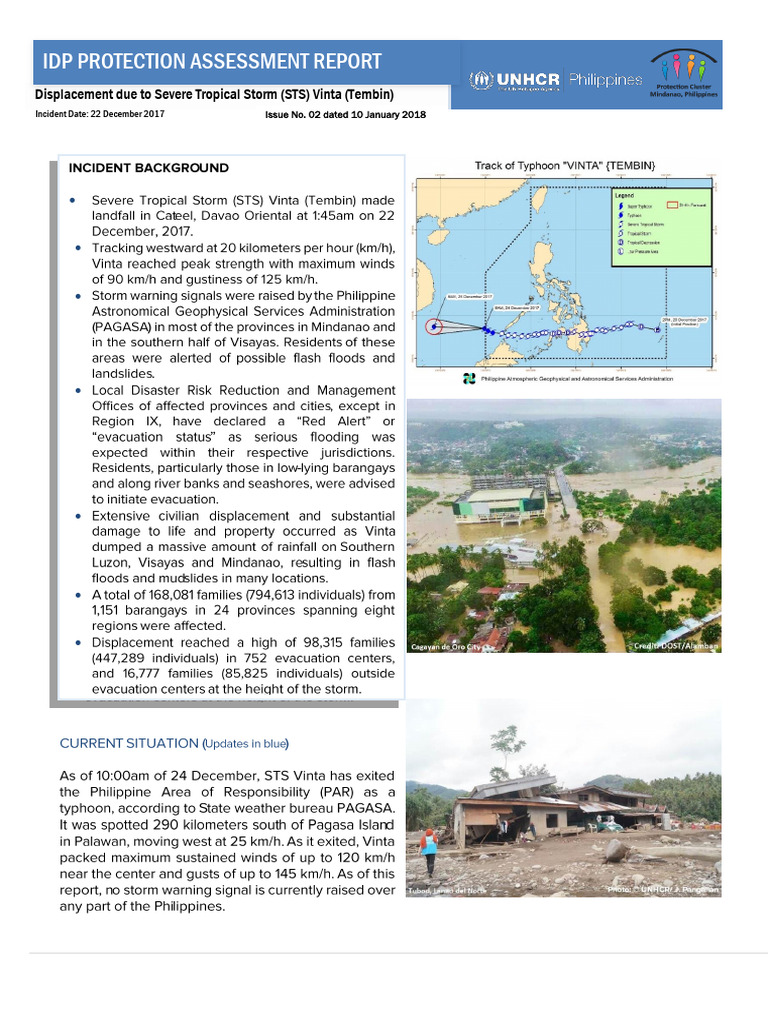 STS Vinta IDP Protection Report | PDF | Weather | Typhoon