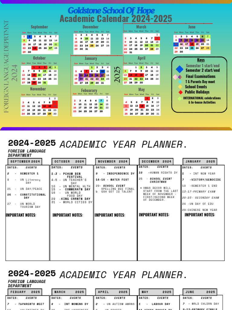 Academic Calendar 2024-2025 Overview | PDF | Observances | Academia