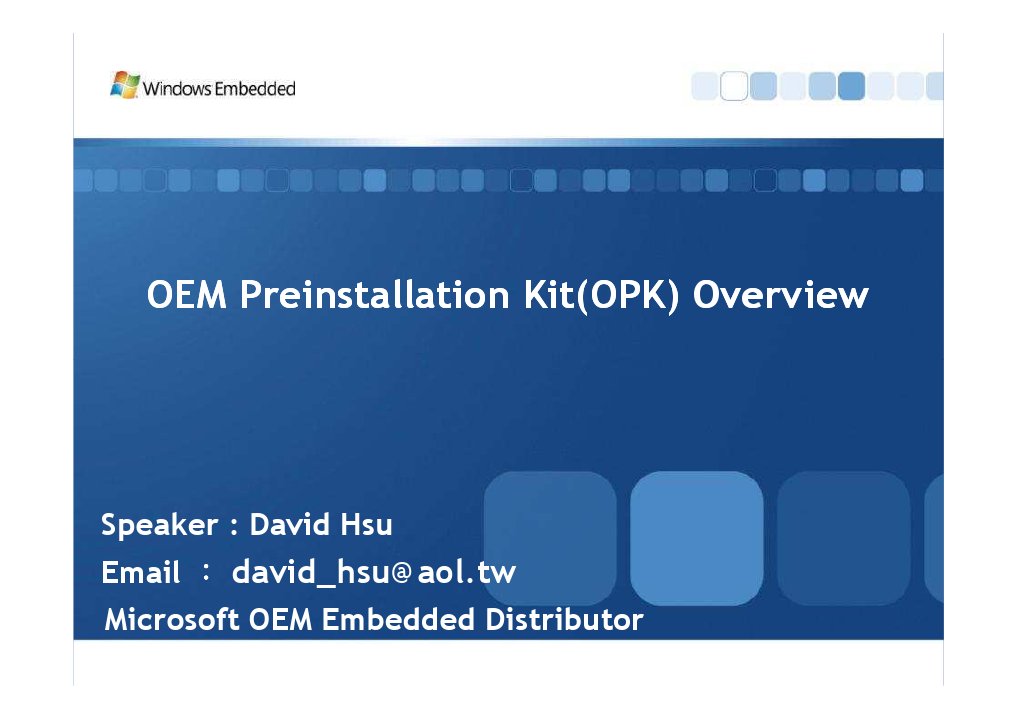 Overview of OEM Preinstallation Kit | PDF | Microsoft Windows | Windows Xp