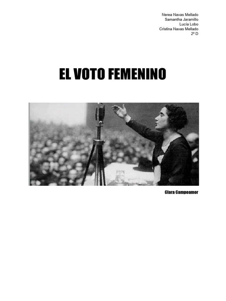 Sufragio Femenino en la II República Española | PDF | Sufragio de las ...