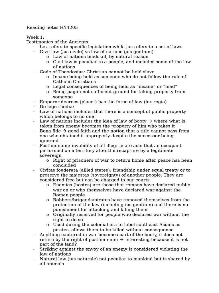 Reading notes HY4205 | PDF | Just War Theory | Pacifism