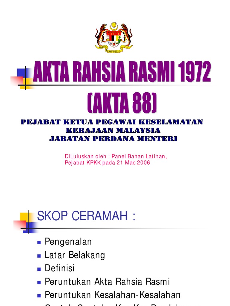 Akta Rahsia Rasmi | PDF