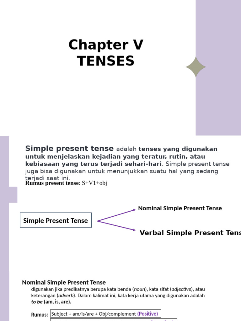 Chapter V Tenses (Bahasa Inggris) | PDF | Verb | Syntax