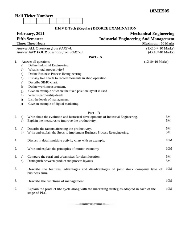 18ME505 | PDF | Business | Economies