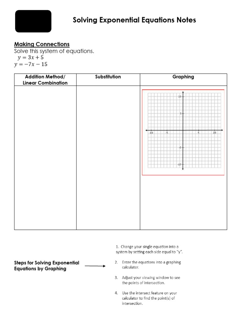 Solving Exponential Equations Guide | PDF