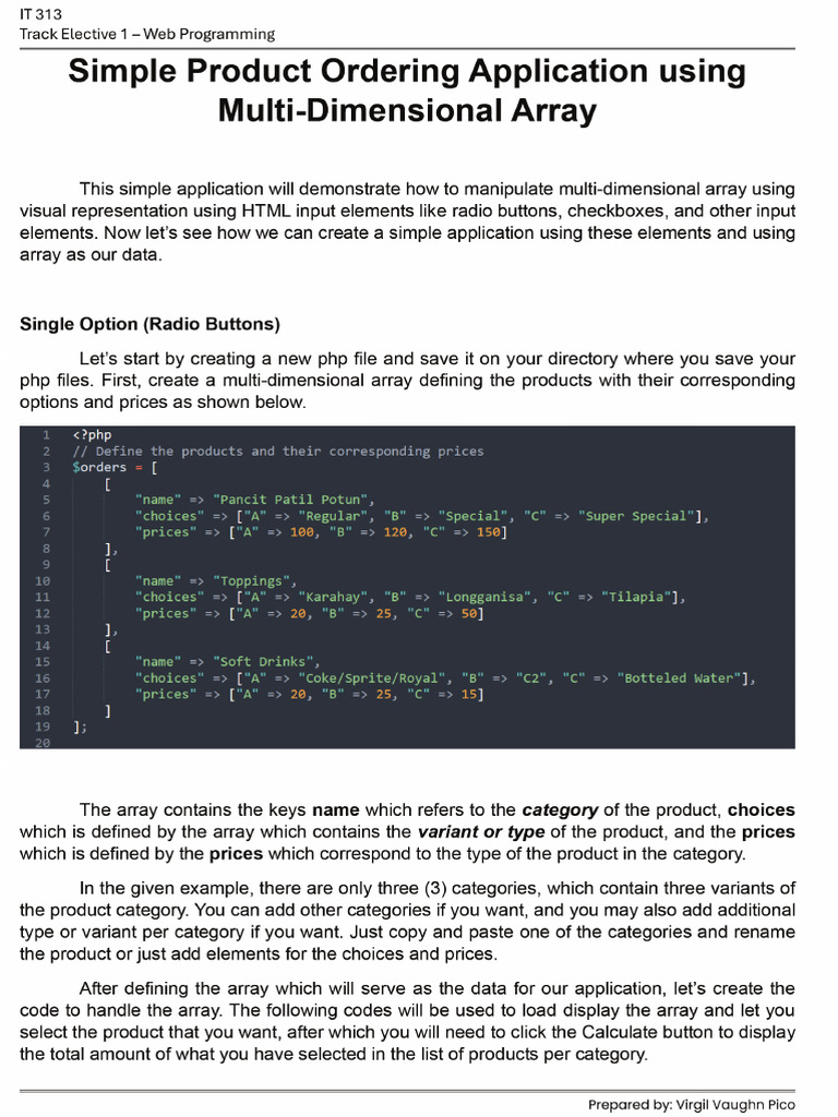 Multi-Dimensional-Array-Sample (2) | PDF