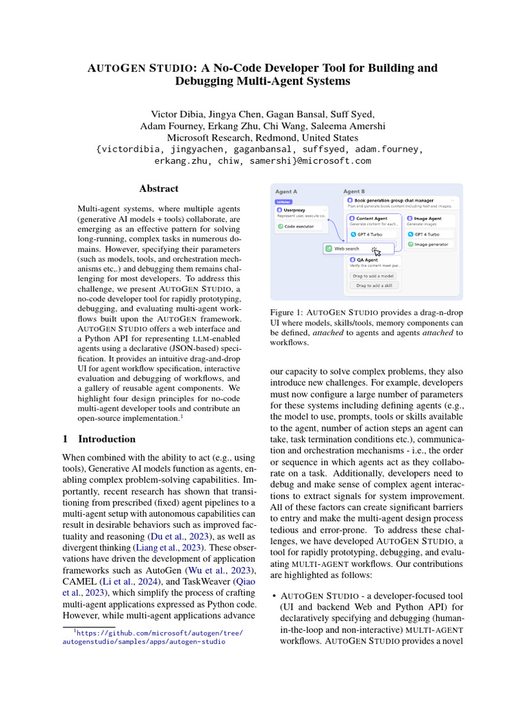 Autogen Studio: No-Code Multi-Agent Tool | PDF | Databases | User Interface