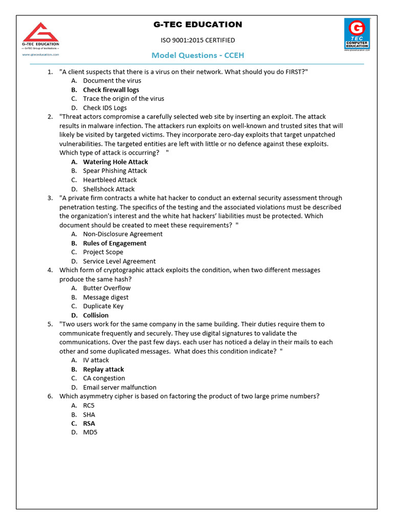 Cceh QB | PDF | Information Security | Security