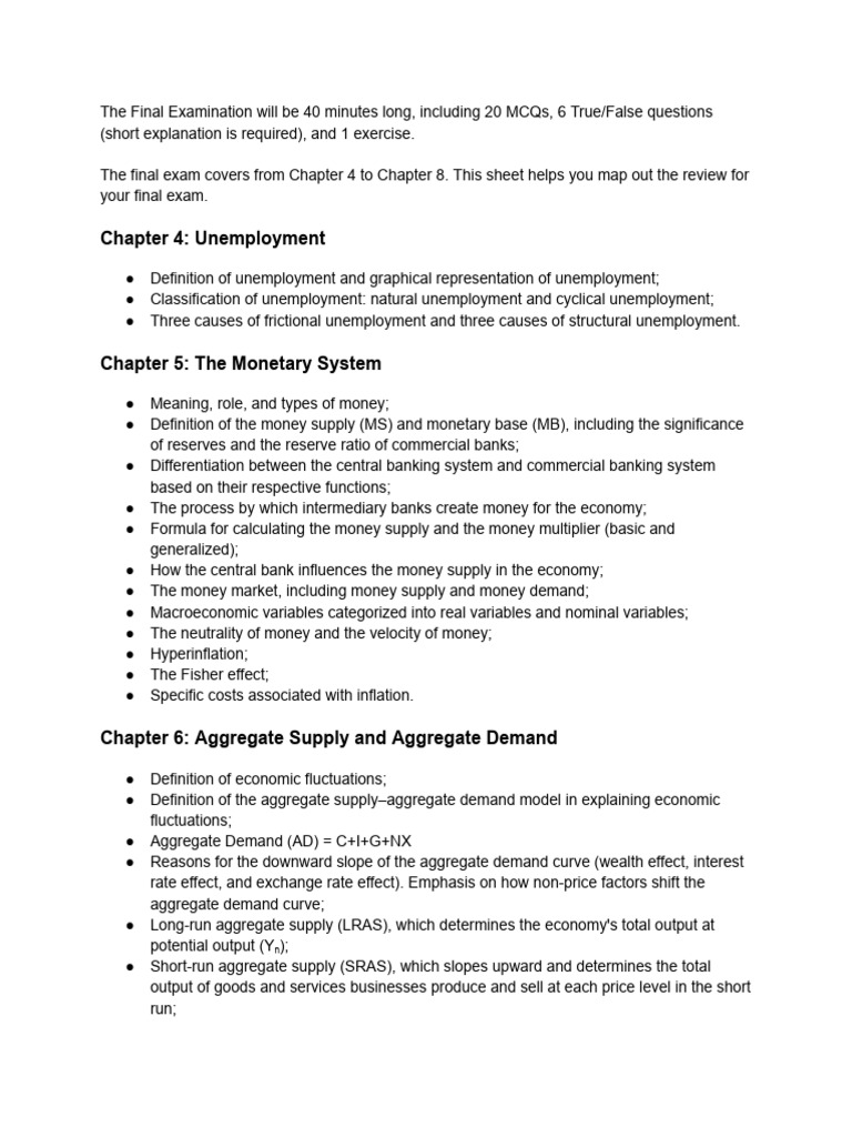Final Review - Cheat Sheet | PDF | Fiscal Policy | Economics