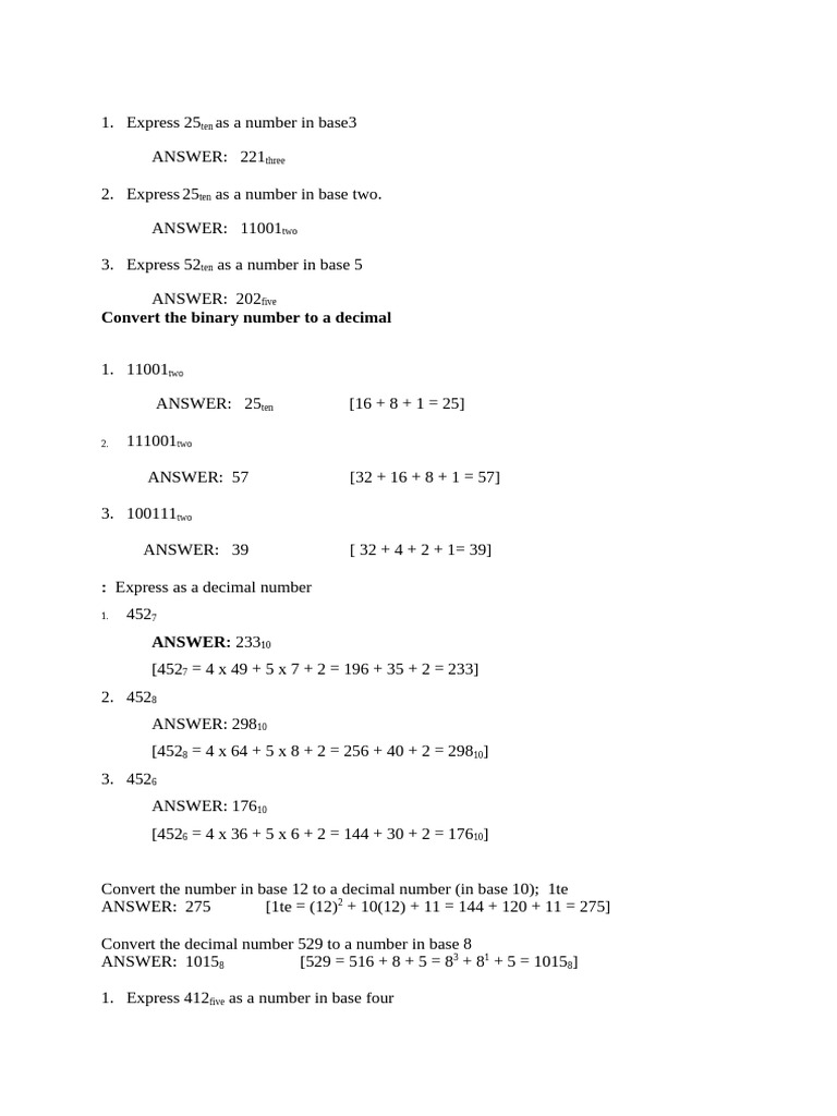 Decimal and Base Conversion Guide | PDF | Lexicology | Encodings