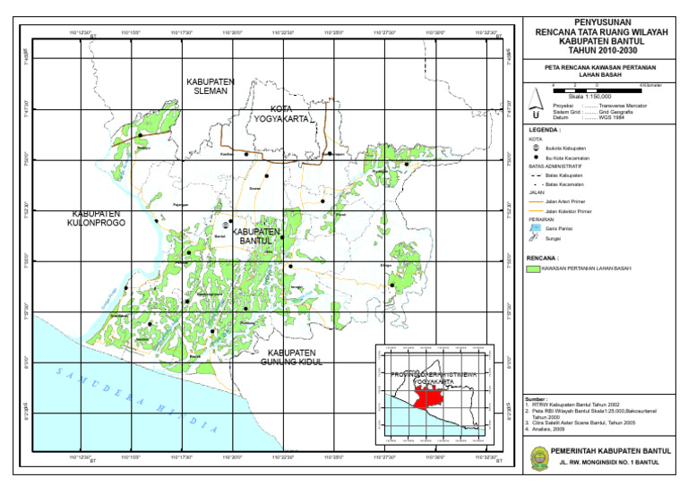 Peta RTRW Kabupaten Bantul 2010-2030 | PDF