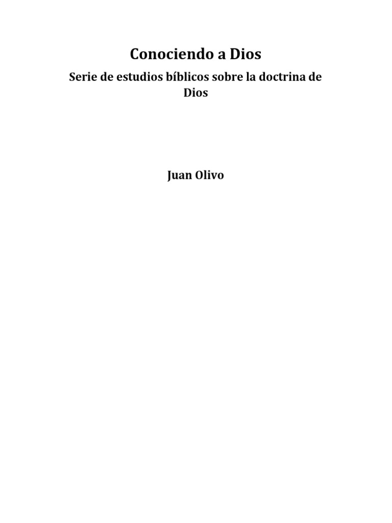 Conociendo a Dios: Importancia y Sabiduría | PDF | Dios | Cristo (título)