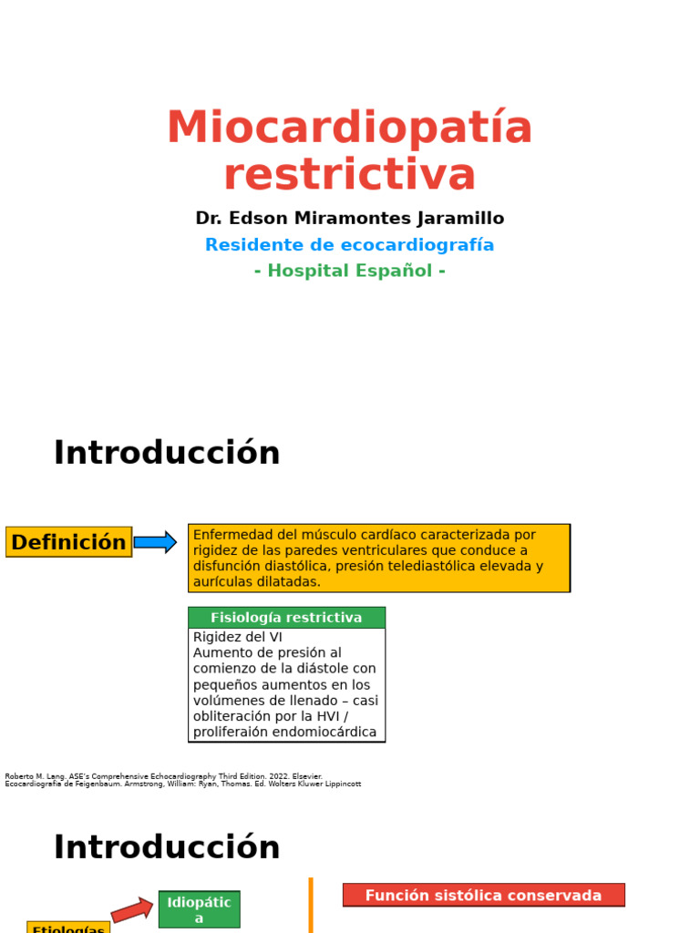 Miocardiopatía Restrictiva: Diagnóstico y Evaluación | PDF ...