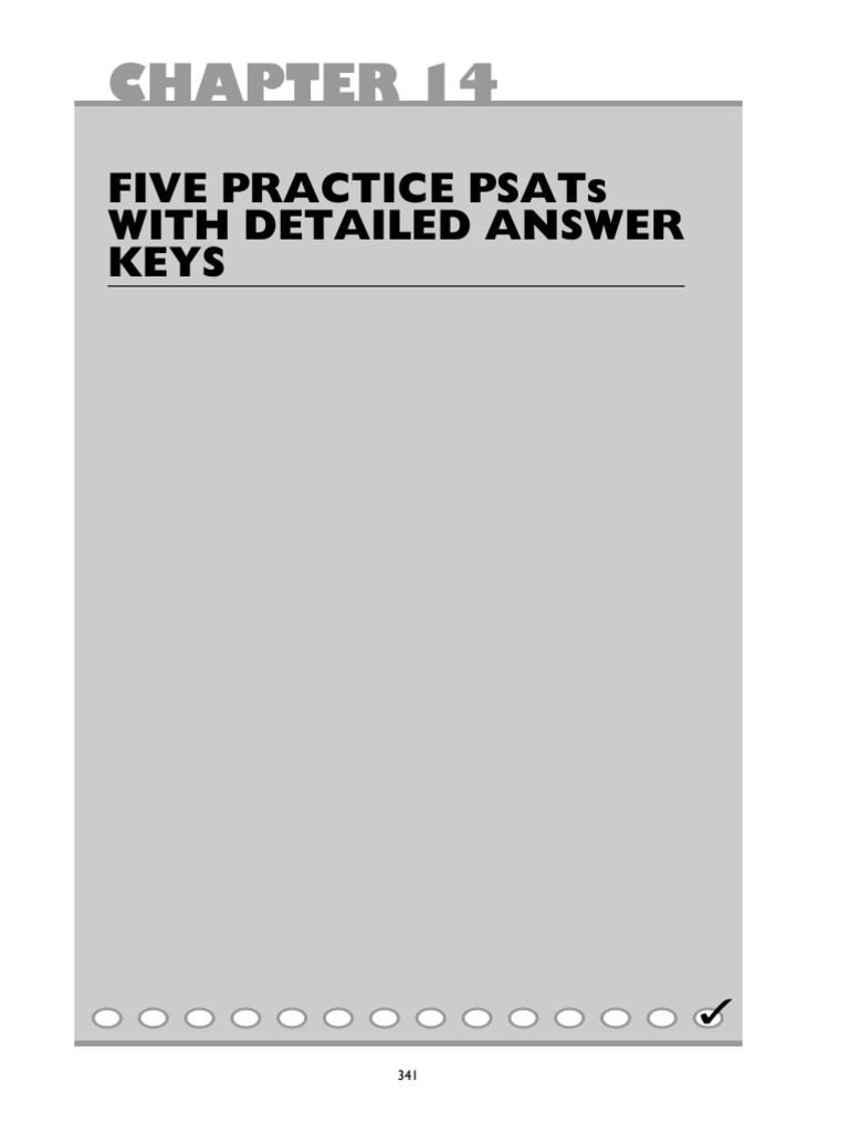 Five PSAT Practice Tests with Answers | PDF | Area | Circle