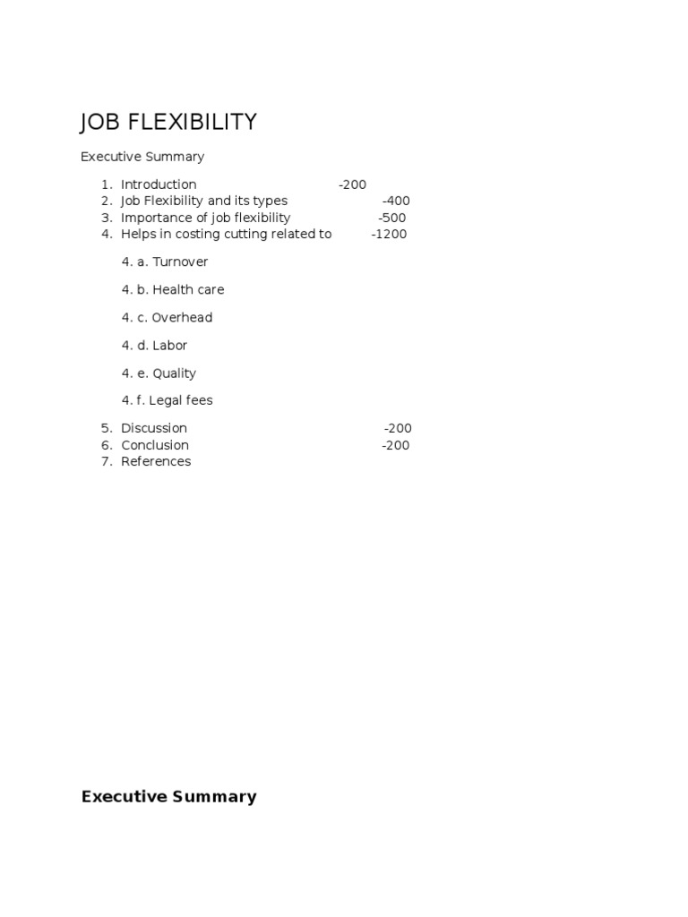 JOB Flexibility With Side Headingg | PDF | Turnover (Employment) | Work ...