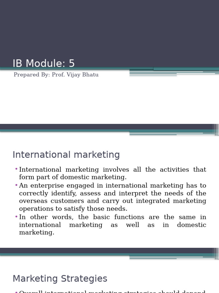 International Marketing Strategies Overview | PDF | Marketing | Pricing