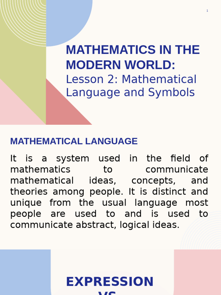 Mathematical Language and Symbols Explained | PDF | Mathematics ...