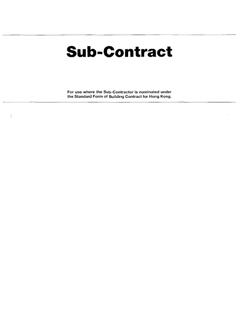 1986-Sub-Contract (Green Form) (RICS) | PDF
