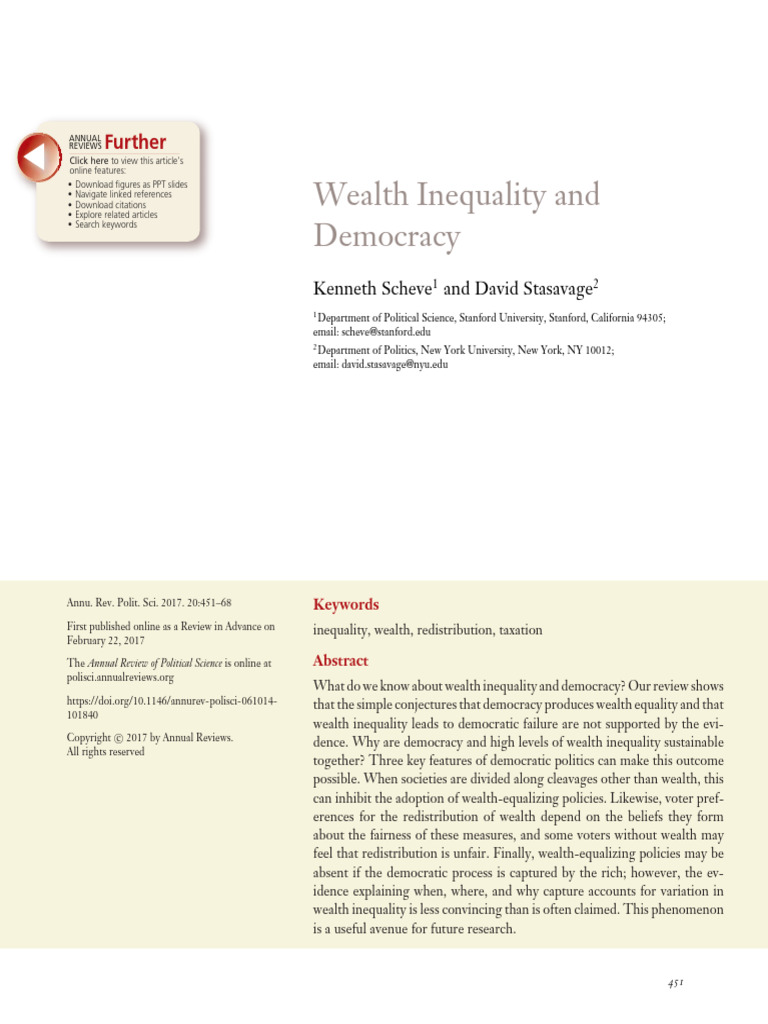 Scheve and Stasavage 2017 | PDF | Economic Inequality | Discrimination ...