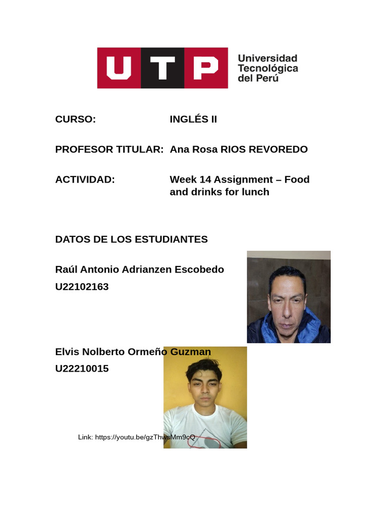 Lunch Plans with Raúl and Elvis | PDF