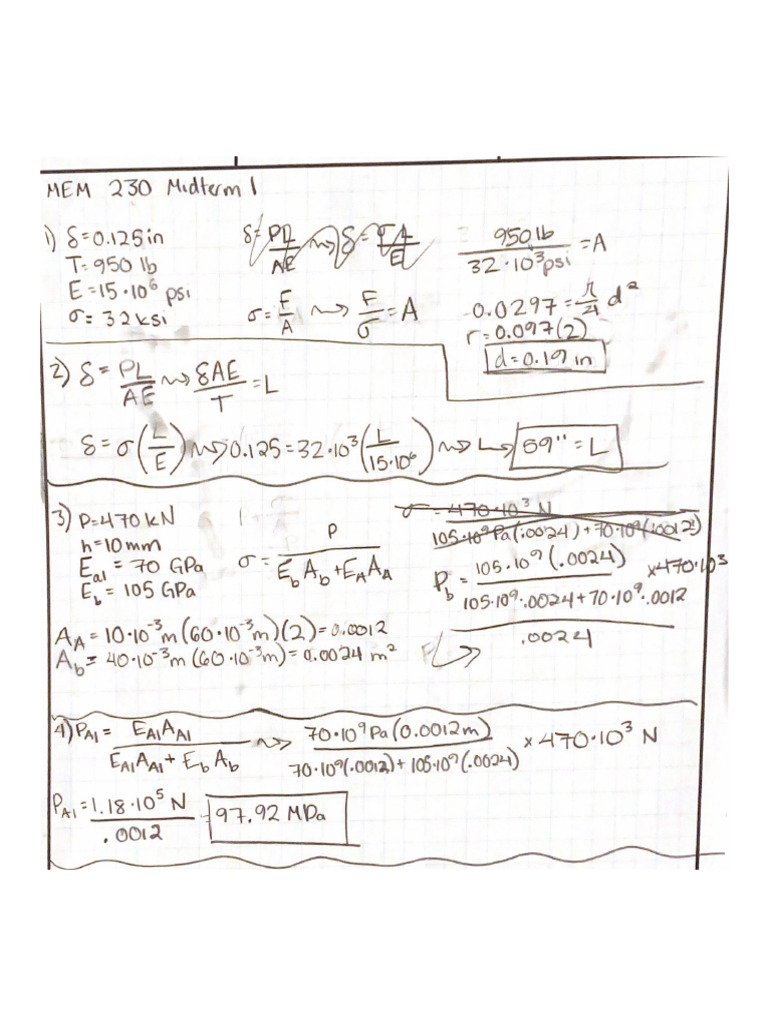 MEM 230 Midterm I | PDF