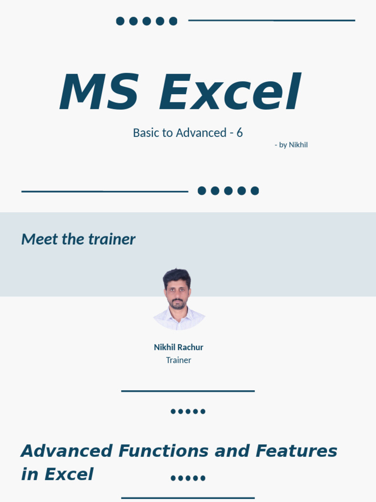 Basic To Advanced Excel Session 6 | PDF | Database Index | Microsoft Excel