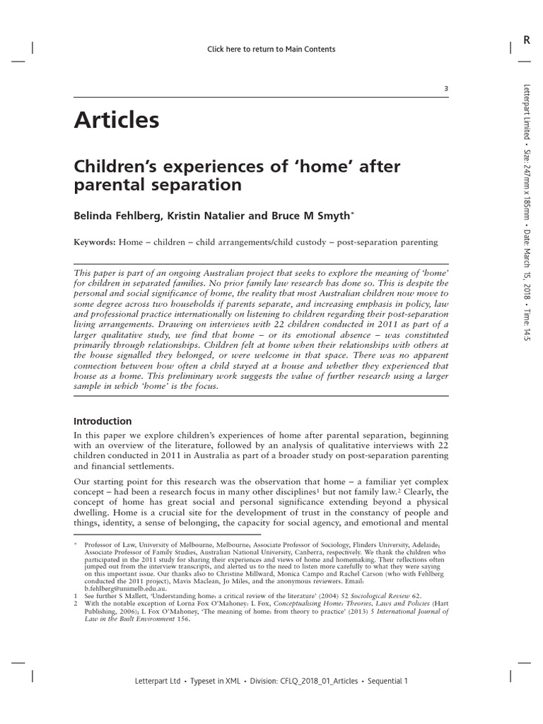 Children's Home Post-Separation | PDF | Parenting | Parent