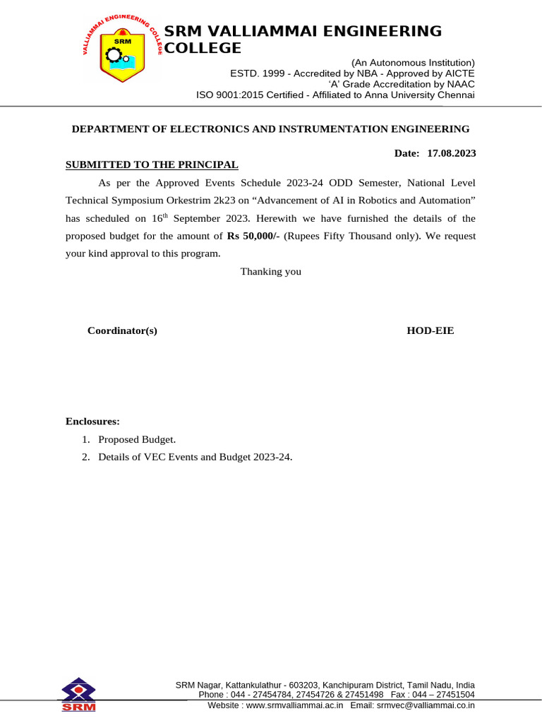 Budget Proposal for Orkestrim 2k23 | PDF