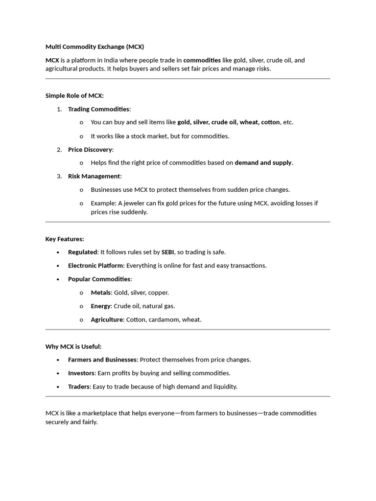Multi Commodity Exchang1.3 | PDF | Commodity Markets | Prices