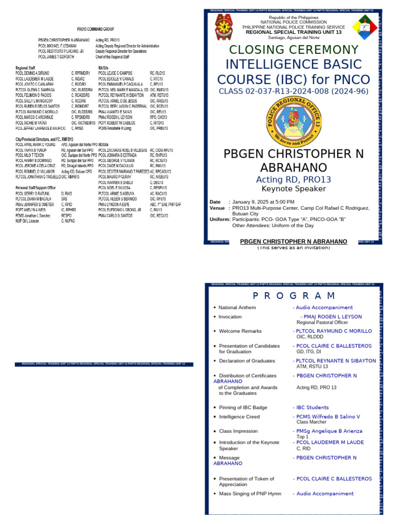 PNP Intelligence Course Ceremony | PDF