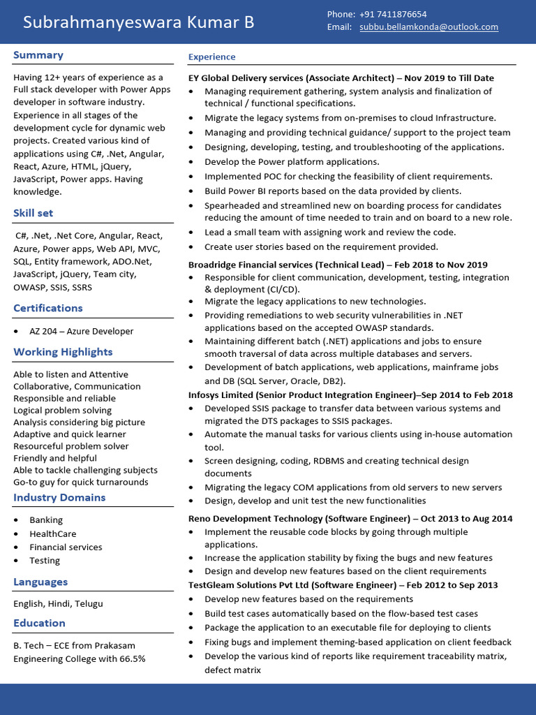 SSIS 204: Full Stack Developer Profile | PDF | J Query | Application ...