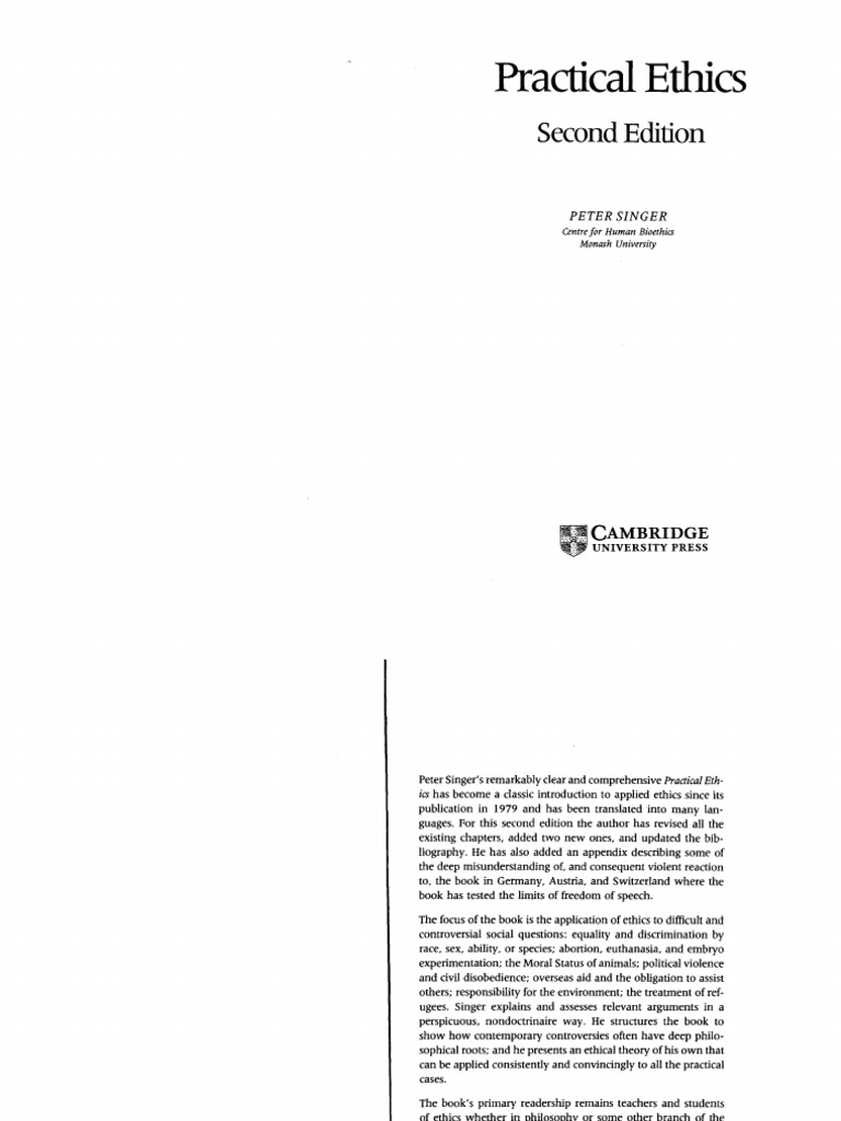 About Ethics Pratical Ethics | PDF