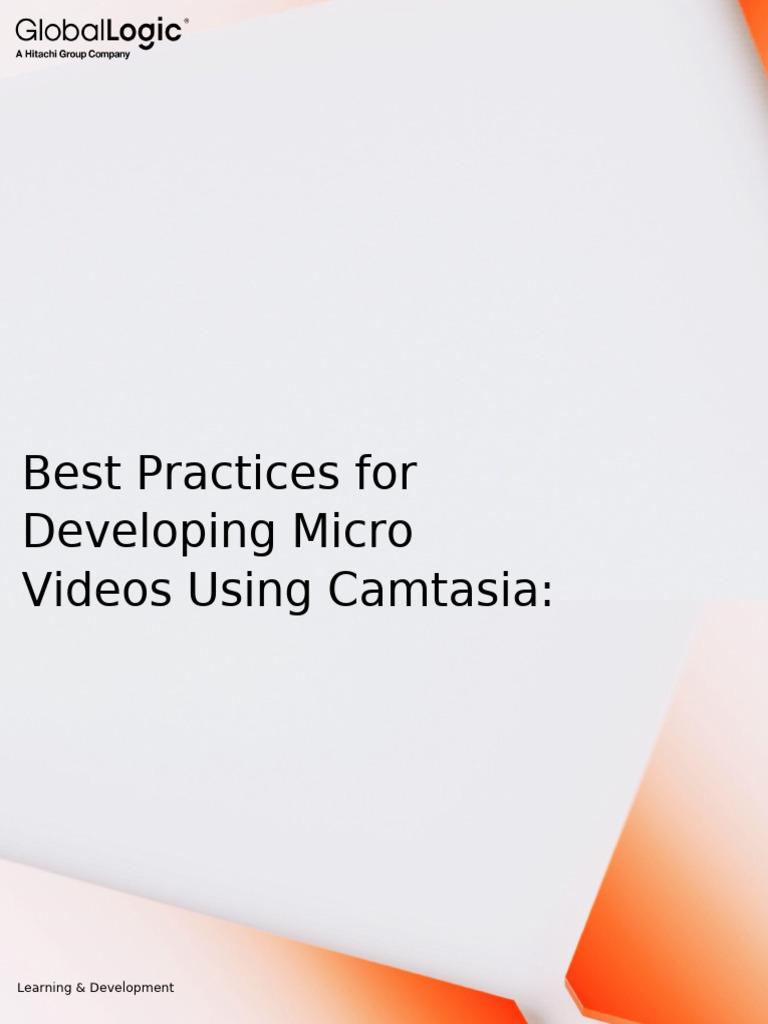 Best Practices for Micro Videos in Camtasia | PDF | Learning | Video