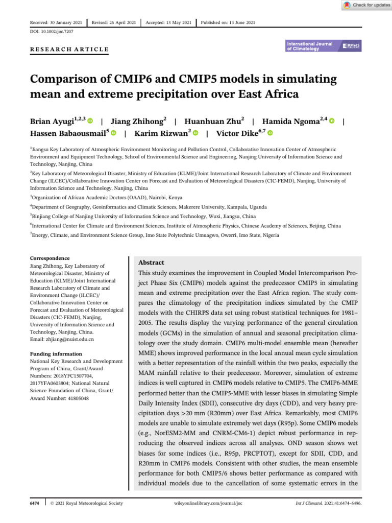 Comparison of CMIP6 and CMIP5 Models in Simulating Mean and Extreme ...