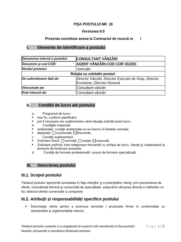 Consultant Vanzari | PDF