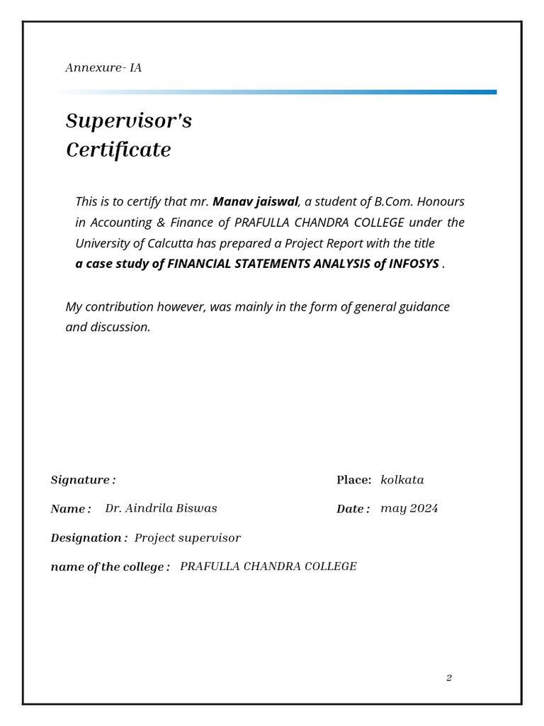 Financial Statement Analysis of Infosys | PDF | Income Statement ...