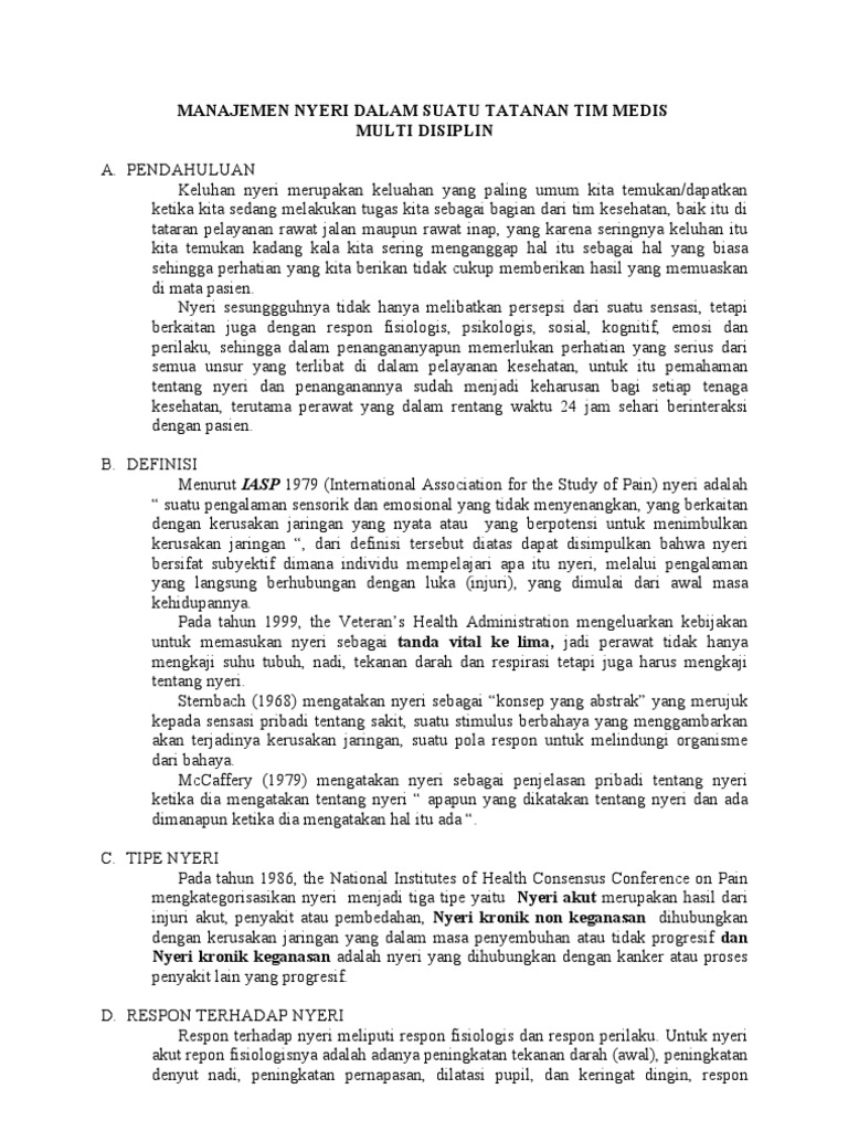 Manajemen Nyeri Pdf
