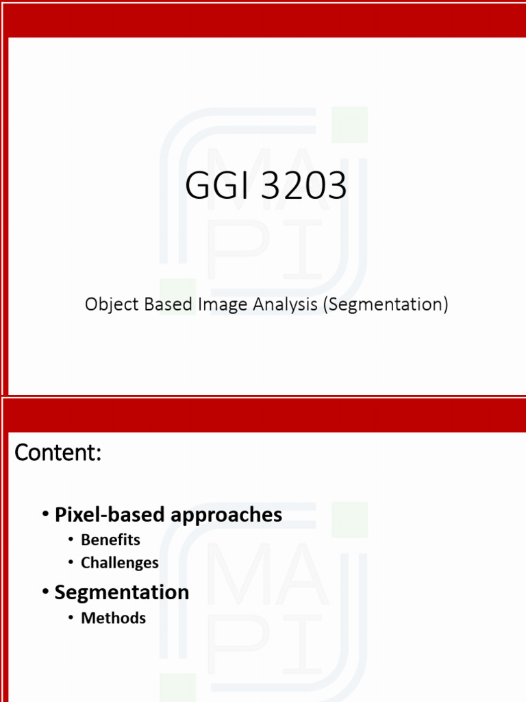 4 - GGI 3203 - Introduction To Object Based Image Analysis - 2023 | PDF ...