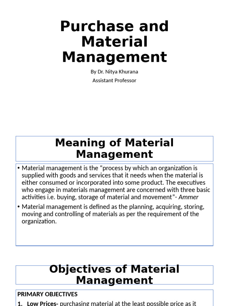 Material Management and Purchasing Guide | PDF | Inventory | Prices