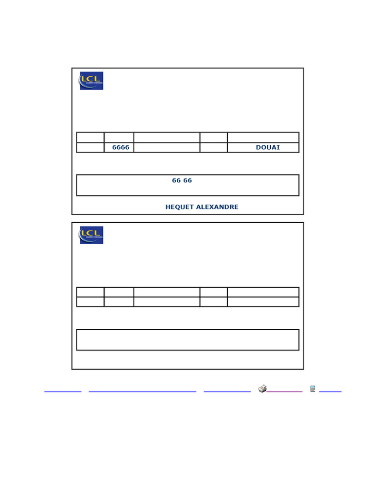 RIB LCL : Informations essentielles | PDF