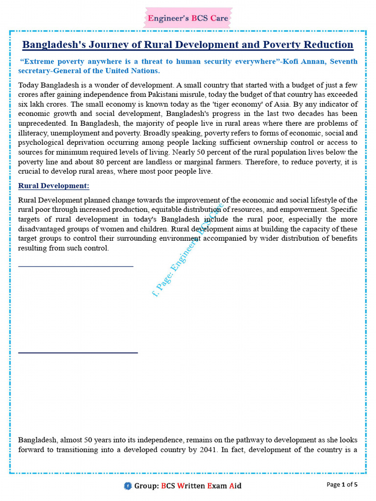 Rural Development and Poverty in Bangladesh | PDF | Poverty | Poverty ...