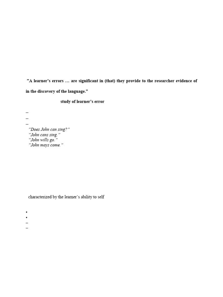 Understanding Language Learner Errors | PDF | Fluency | Learning