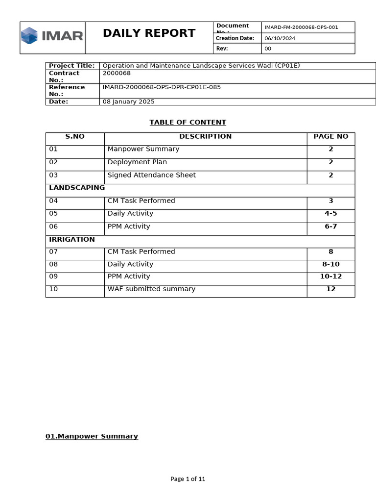 Wadi Landscaping & Irrigation Report | PDF | Shrub | Trees