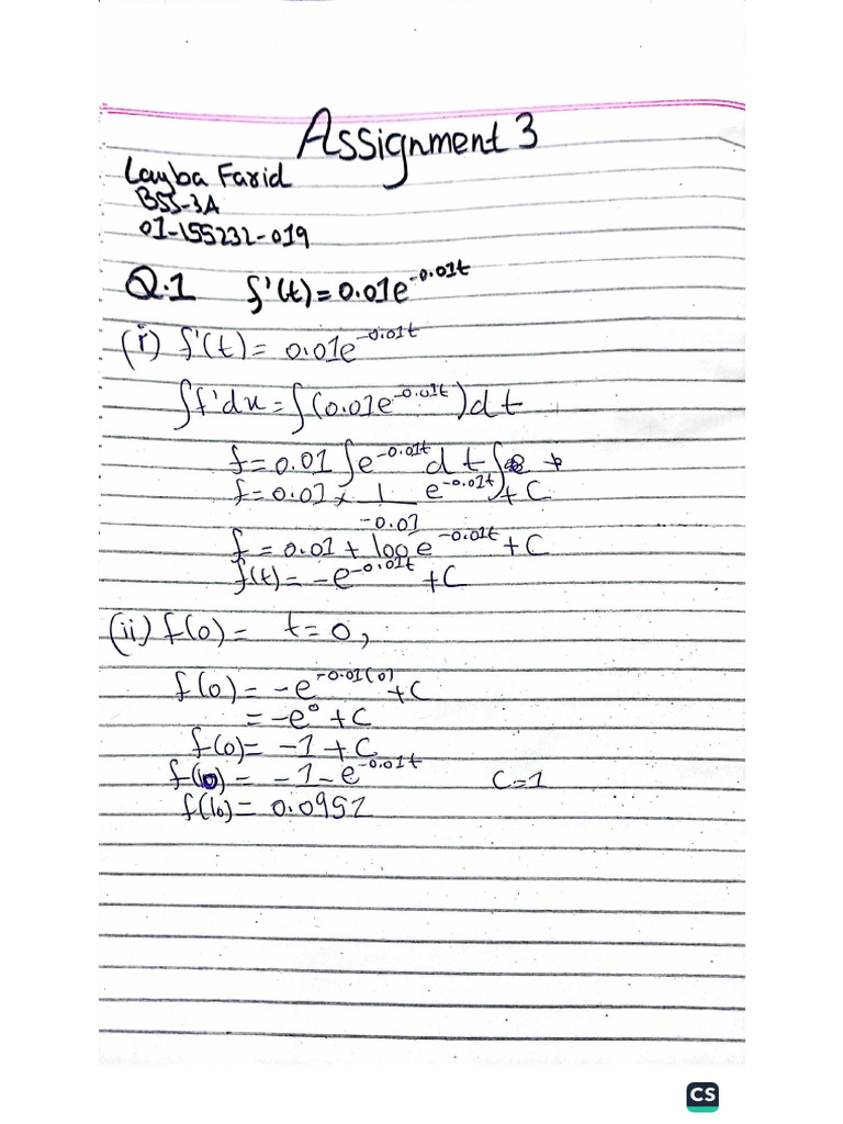 Maths Assignment 3 | PDF